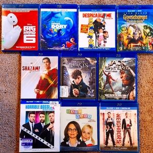 Blu Ray Lot 10 MoviesChildren Disney Comedy Family Cartoons Some Dvds All Bluray
